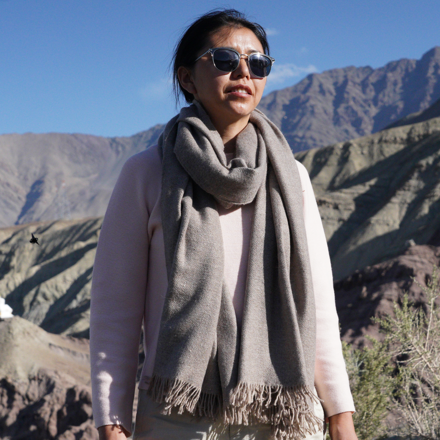 Grey-Toned Pashmina Shawl