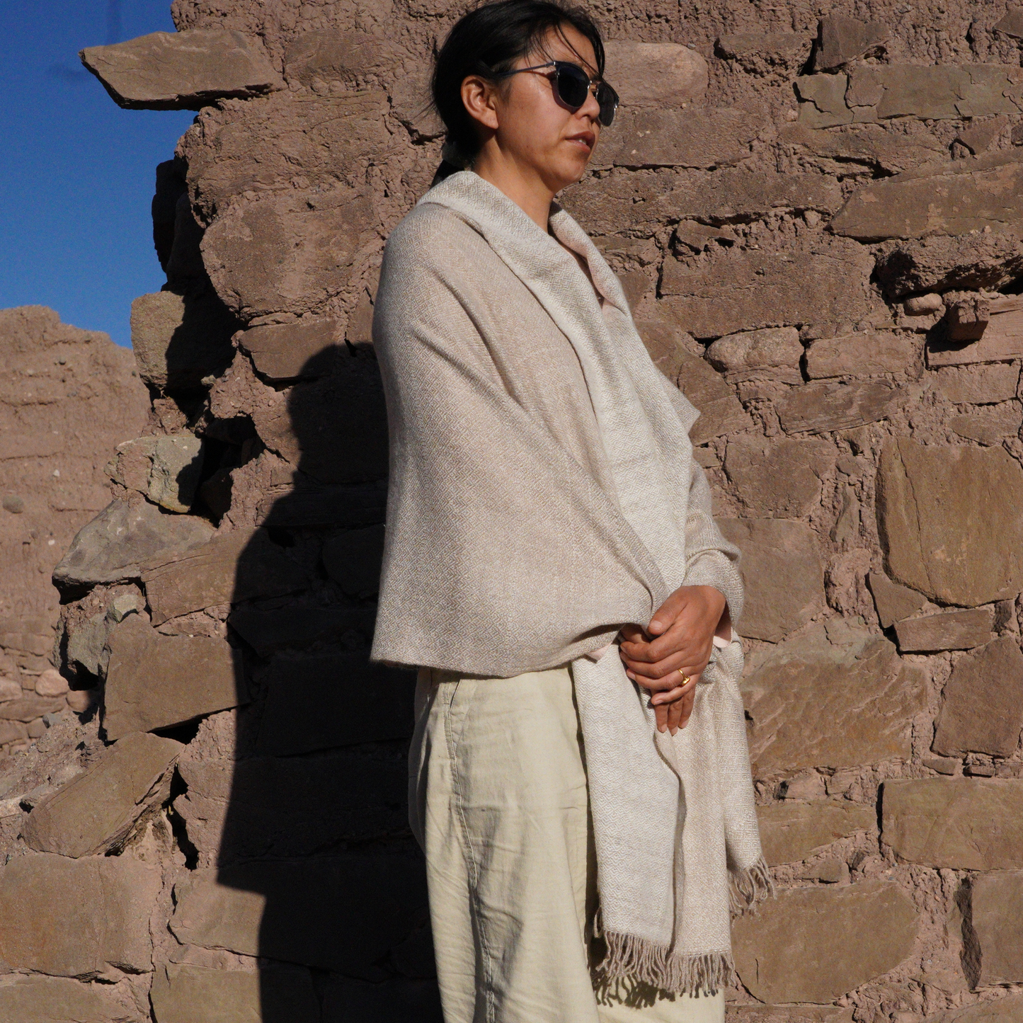 Dual-Toned Pashmina Shawl.