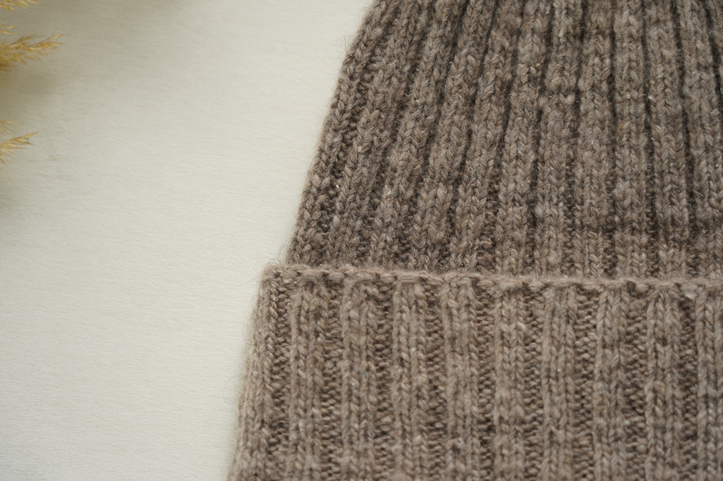 Hand-Knitted Pashmina Beanie ( Natural Grey)