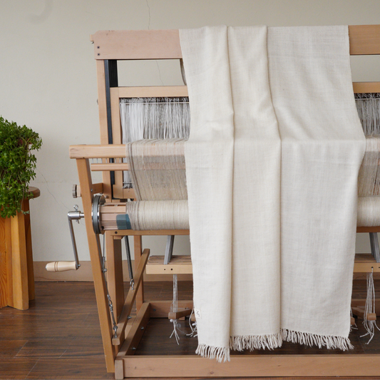 Natural White Pashmina Shawl