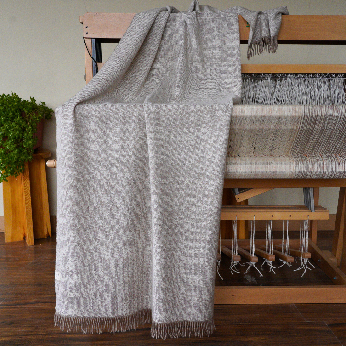 Braided-Twill Medium Pashmina Shawl